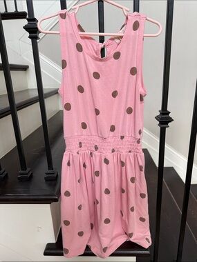 Peek Pink Dress with Brown Polka Dots